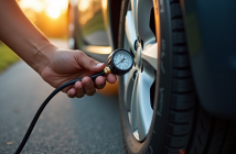 Contrôle de la pression des pneus d'une voiture