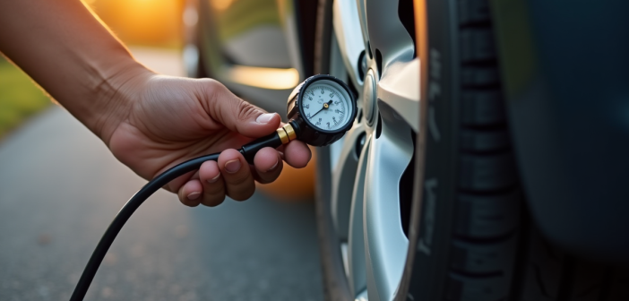 Contrôle de la pression des pneus d'une voiture