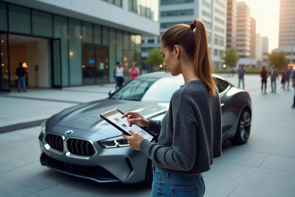 Femme utilisant une tablette près d