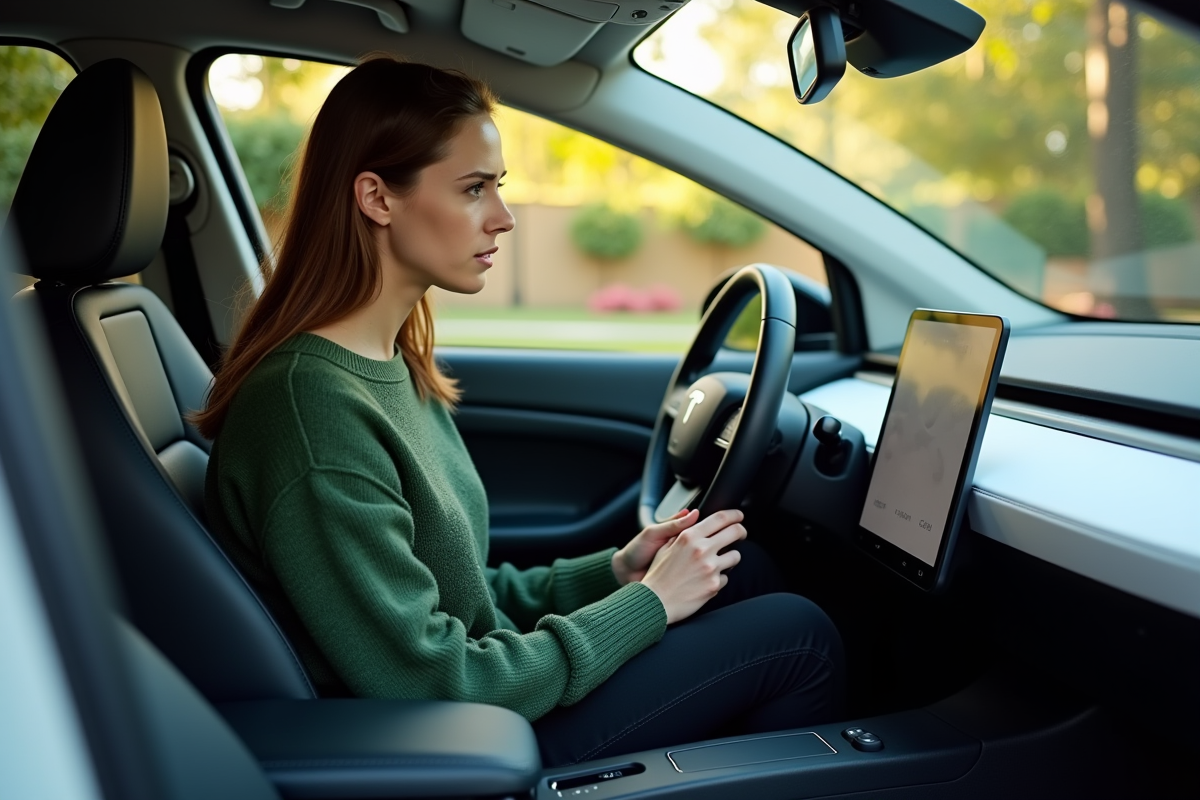 Jeune femme utilisant l