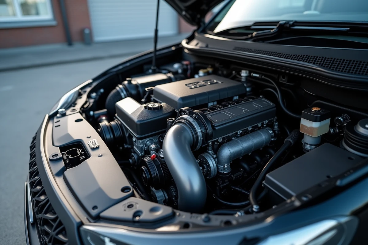 Moteur diesel turbocompressé ouvert avec dispositif de reprogrammation ECU connecté pour une optimisation moteur
