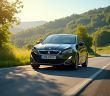 Peugeot 308 GT en conduite sur route de campagne en plein jour
