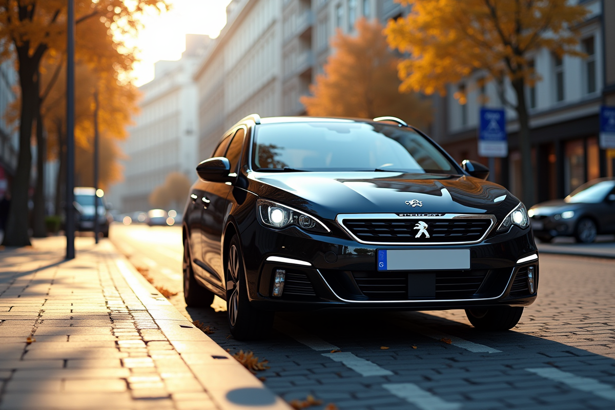 Peugeot 308 SW moderne en ville en journée