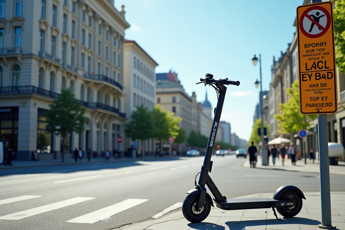 Scooter électrique garé près d
